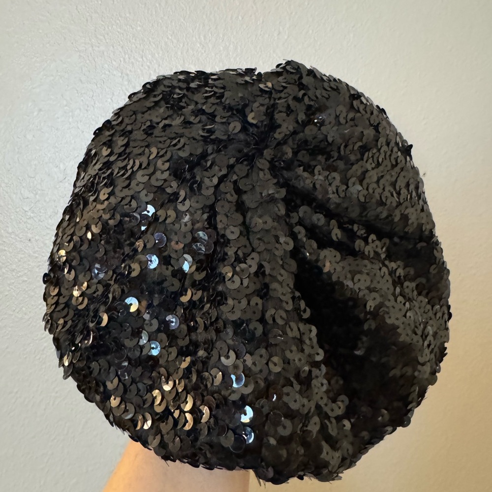 Free People Black Sequin Beret - Picture 2 of 5